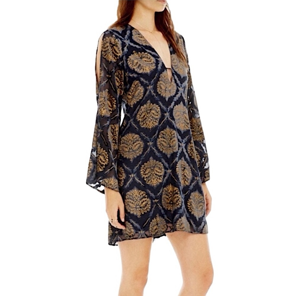 ASTR The Label Stevie Velvet Burnout Lined Dress size XS